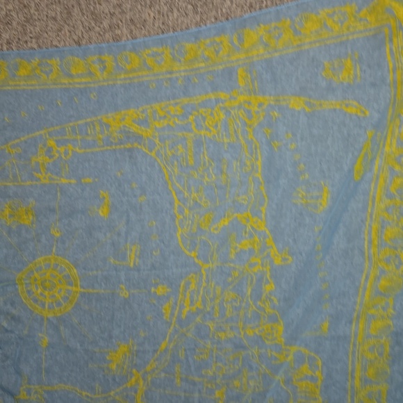 Cape Cod MÁP Nautical TABLE SHEER SCARF  VNC    52" - Picture 3 of 8